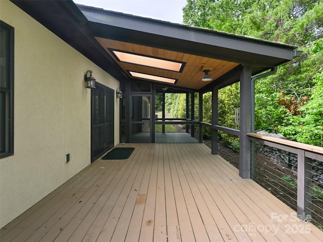 110 Village Pointe Ln, Asheville, NC 28803 - wooden terrace with a sunroom