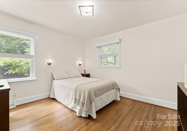1226 Tarrington Ave, Charlotte, NC 28205 - bedroom featuring multiple windows, baseboards, and wood finished floors