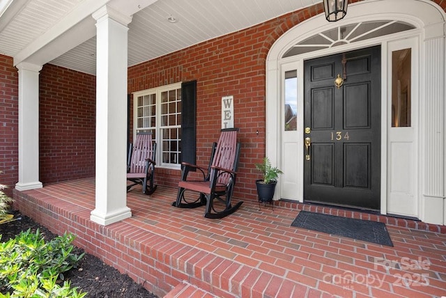 134 Brightmore Cir, Rutherfordton, NC 28139 - entrance to property featuring covered porch and brick siding