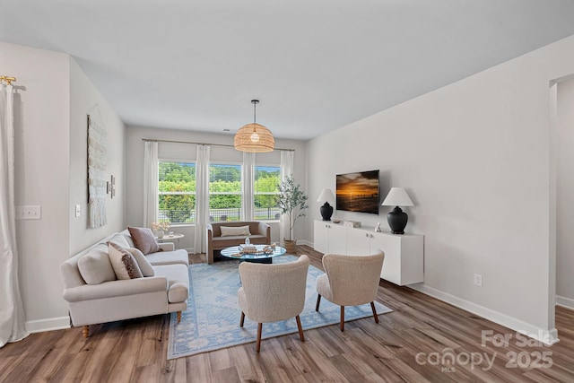 1344 Sweet Pea St, Monroe, NC 28110 - living area featuring wood finished floors and baseboards
