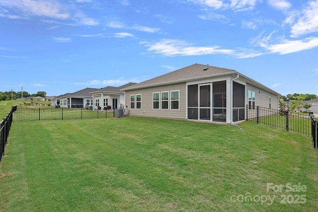 1344 Sweet Pea St, Monroe, NC 28110 - rear view of property featuring central AC and a sunroom