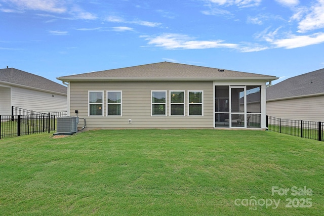 1344 Sweet Pea St, Monroe, NC 28110 - back of house with a sunroom and central air condition unit