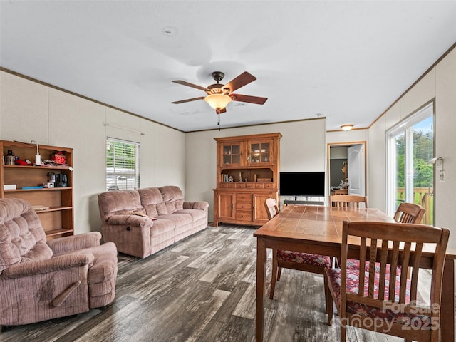 38 Kemp Rd, Pisgah Forest, NC 28768 - living area with wood finished floors and ceiling fan