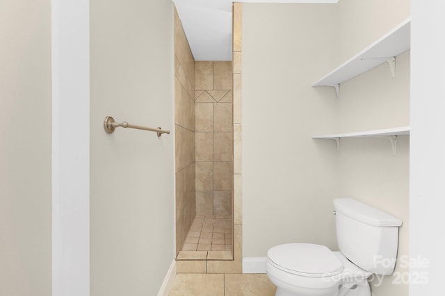 6101 Heath Ridge Ct, Charlotte, NC 28210 - full bath with tiled shower, toilet, tile patterned flooring, and baseboards
