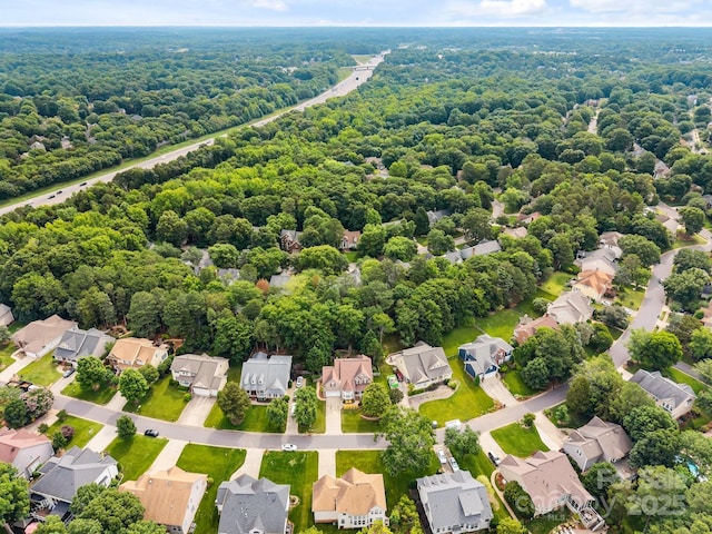 10703 Back Ridge Rd, Charlotte, NC 28277 - aerial perspective of suburban area featuring a forest