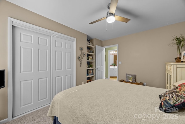 10703 Back Ridge Rd, Charlotte, NC 28277 - carpeted bedroom featuring a closet and a ceiling fan