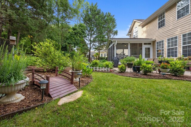 10703 Back Ridge Rd, Charlotte, NC 28277 - view of green lawn featuring a sunroom