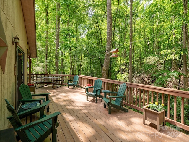 141 Creekside Dr, Maggie Valley, NC 28751 - deck with a forest view