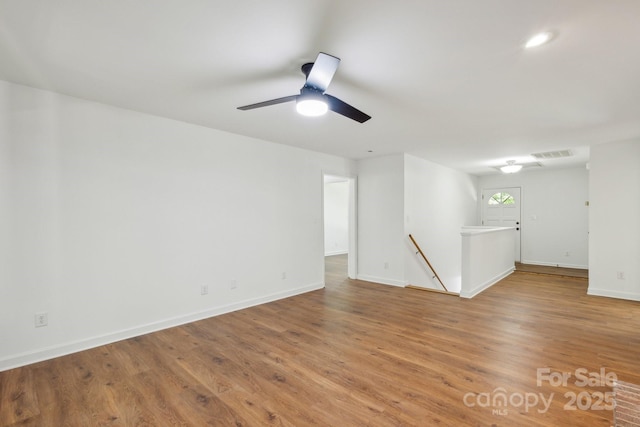 3090 Goblet Rd, Richburg, SC 29729 - spare room with light wood-style floors, baseboards, and ceiling fan
