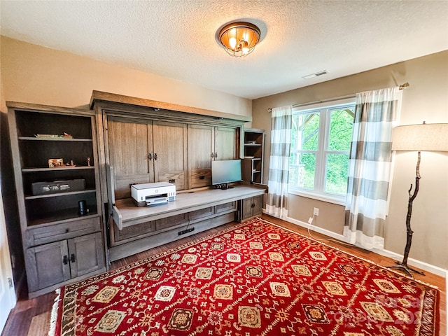 171 View Ridge Parkway, Leicester, NC 28748 - home office with baseboards, wood finished floors, and a textured ceiling