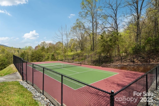 171 View Ridge Parkway, Leicester, NC 28748 - view of tennis court featuring a view of trees