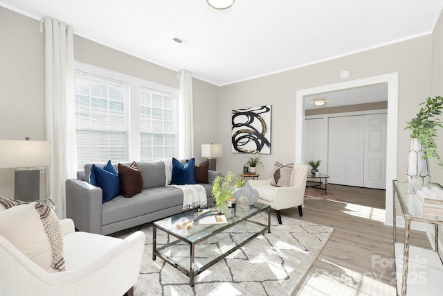 210 E 5th Ave, Gastonia, NC 28054 - living area featuring crown molding and light wood-style floors