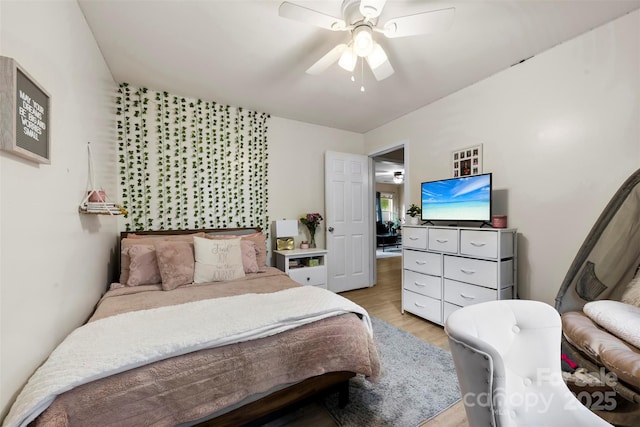 122 Pratt St, Belmont, NC 28012 - bedroom with light wood-type flooring and ceiling fan