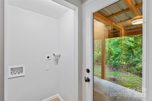 28 Reynolds School Rd, Asheville, NC 28803 - washroom featuring electric dryer hookup, hookup for a washing machine, and baseboards