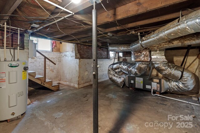 1406 Upper Enochville Rd, Kannapolis, NC 28081 - below grade area featuring water heater and stairs