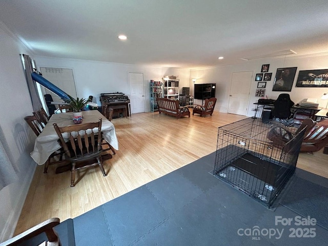 4574 Ivy Run Ln, Denver, NC 28037 - living area with wood finished floors, attic access, and recessed lighting