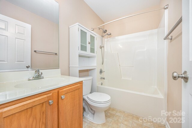 426 Carriage Ln, Linwood, NC 27299 - full bathroom featuring toilet, tub / shower combination, and vanity