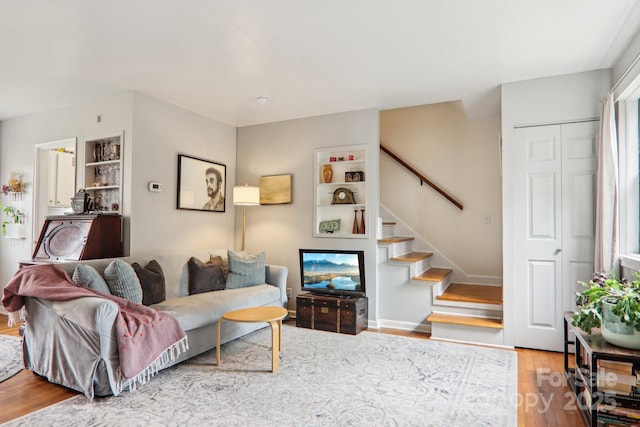 615 Biltmore Ave Unit K2, Asheville, NC 28803 - living area with wood finished floors and stairs
