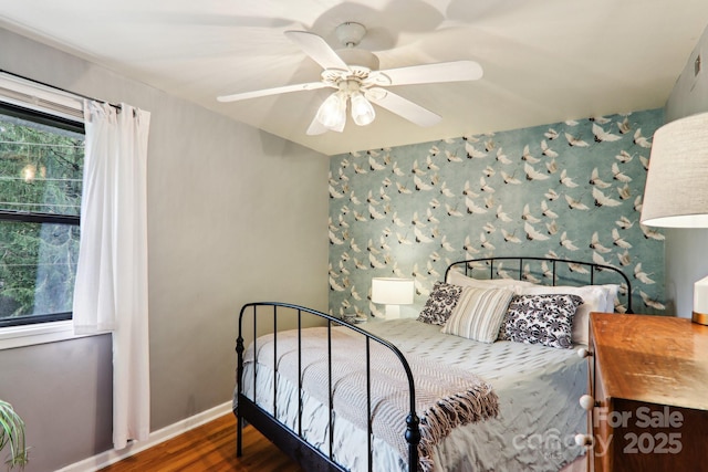 615 Biltmore Ave Unit K2, Asheville, NC 28803 - bedroom with wood finished floors, baseboards, and a ceiling fan