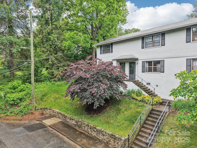 615 Biltmore Ave Unit K2, Asheville, NC 28803 - view of front of home with a front lawn and stairway