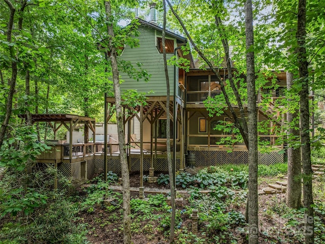105 Blackberry Ln, Fairview, NC 28730 - rear view of house featuring a deck