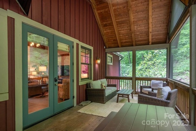 45 Boulder Creek Ln Unit 28, Tuckasegee, NC 28783 - sunroom / solarium with french doors and an outdoor living space