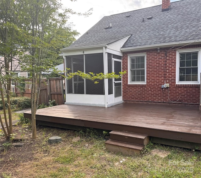 3726 The Plz, Charlotte, NC 28205 - deck featuring a sunroom