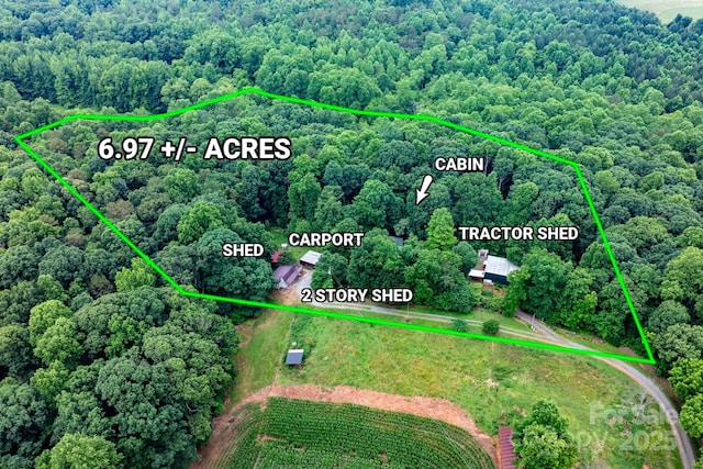 2951 Evergreen Trl, Vale, NC 28168 - aerial view of a heavily wooded area