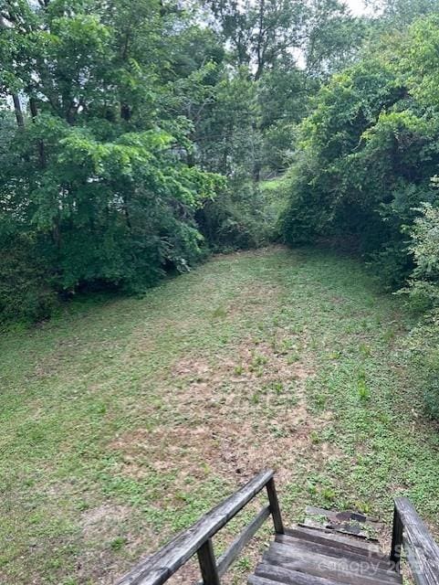 114 Wayne Ave, Kannapolis, NC 28081 - view of yard with a forest view