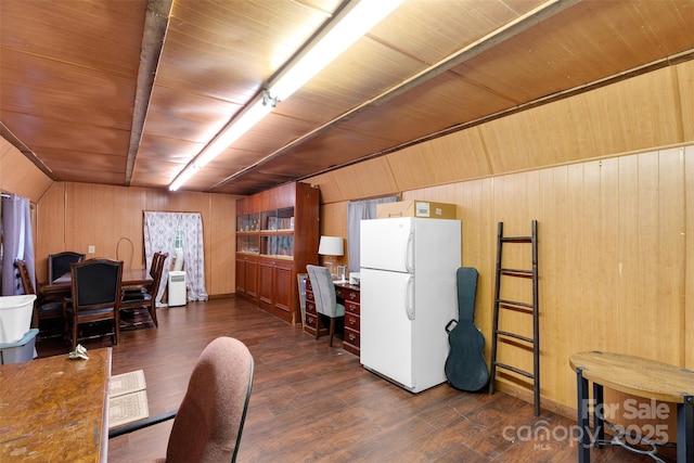 2289 Mccloud St, Denver, NC 28037 - office with wooden walls, wood finished floors, and wood ceiling
