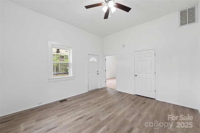 506 N Styers St, Cherryville, NC 28021 - spare room featuring wood finished floors and a ceiling fan