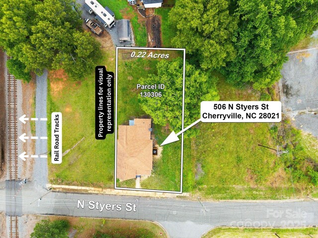 506 N Styers St, Cherryville, NC 28021 - map / location with property parcel outlined