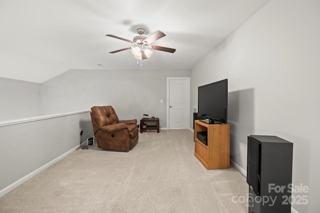 219 Broadleaf Dr, Denver, NC 28037 - unfurnished room featuring light carpet, a ceiling fan, baseboards, and lofted ceiling