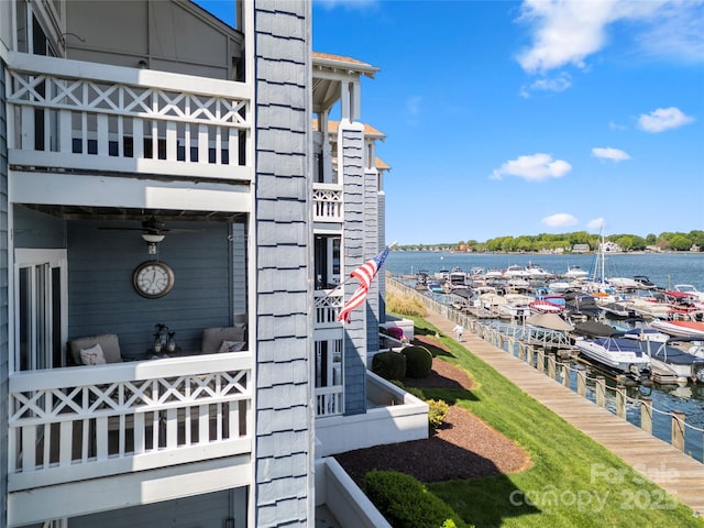 18679 Vineyard Point Ln, Cornelius, NC 28031 - water view featuring a boat dock and a marina