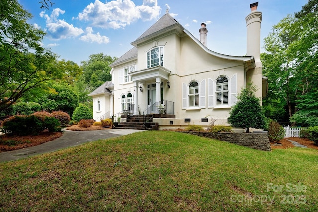 2972 Kaneland Ct, Rock Hill, SC 29732 - view of front of home featuring stucco siding, a chimney, and crawl space