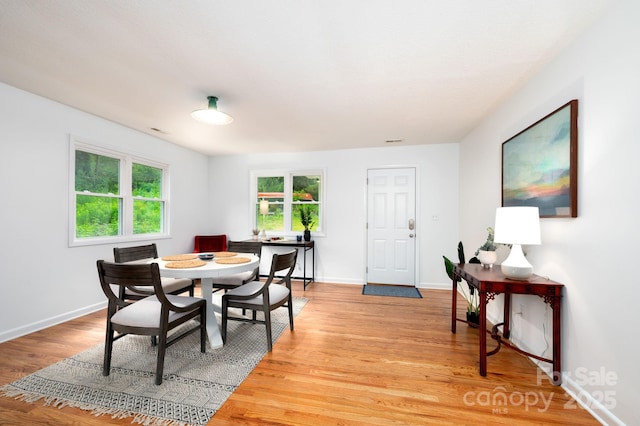 205 Cowan Cove Rd, Asheville, NC 28806 - dining space featuring healthy amount of natural light, light wood-type flooring, and baseboards