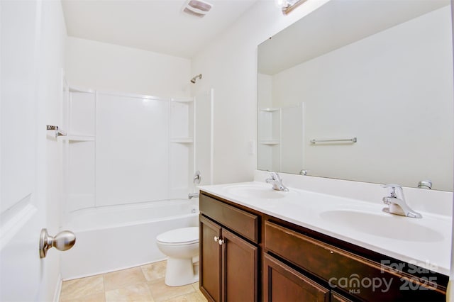 5311 Oakdale Ridge Rd, Charlotte, NC 28216 - full bathroom with double vanity, toilet, and tub / shower combination