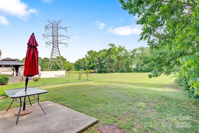 5311 Oakdale Ridge Rd, Charlotte, NC 28216 - view of grassy yard featuring a patio area and a gazebo