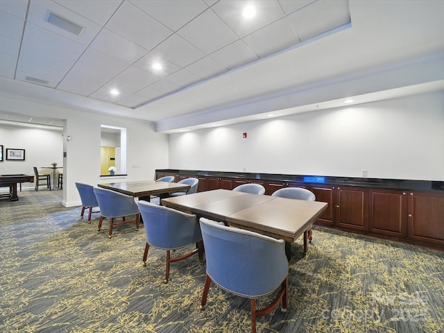 300 W 5th St Unit 339, Charlotte, NC 28202 - carpeted dining room featuring recessed lighting and a raised ceiling