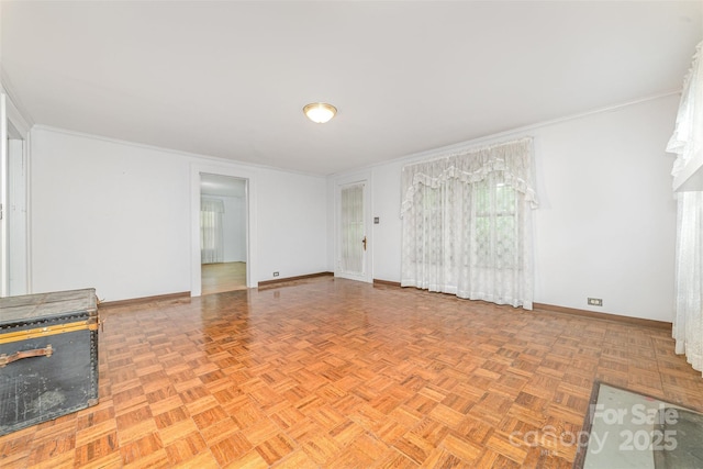 520 Eastwood Park Cir, Albemarle, NC 28001 - unfurnished living room featuring baseboards and ornamental molding