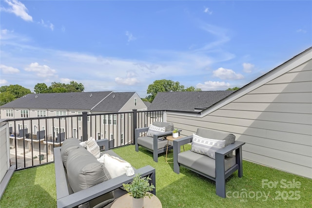 5060 Harrowsmith Ln, Charlotte, NC 28204 - view of yard with outdoor lounge area, a balcony, and a residential view