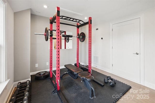 5060 Harrowsmith Ln, Charlotte, NC 28204 - workout area with recessed lighting and baseboards