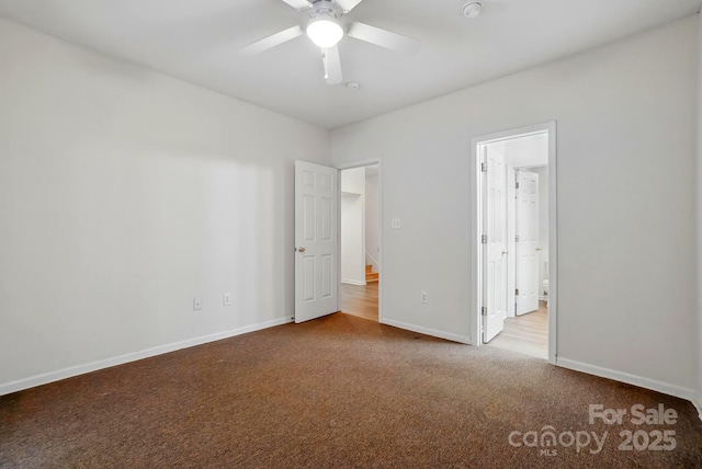 606 N St, Belmont, NC 28012 - unfurnished bedroom featuring carpet and a ceiling fan