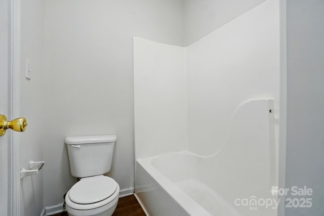 606 N St, Belmont, NC 28012 - full bath featuring toilet and wood finished floors