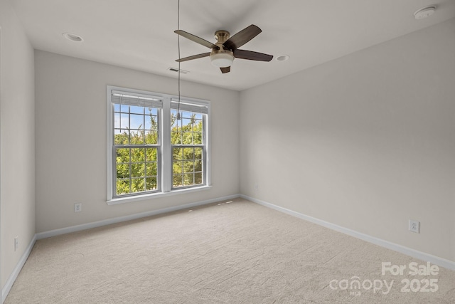 10508 Kristens Mare Dr, Charlotte, NC 28277 - carpeted spare room featuring baseboards, ceiling fan, and a smoke detector