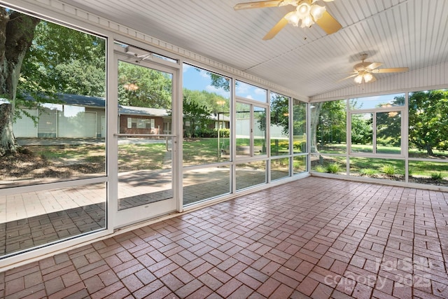 4002 Hickory Blvd, Granite Falls, NC 28630 - unfurnished sunroom with a ceiling fan