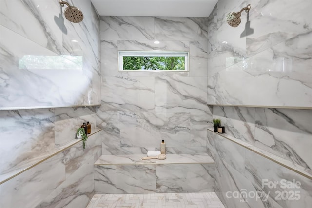 1834 Arnold Dr, Charlotte, NC 28205 - bathroom with a marble finish shower