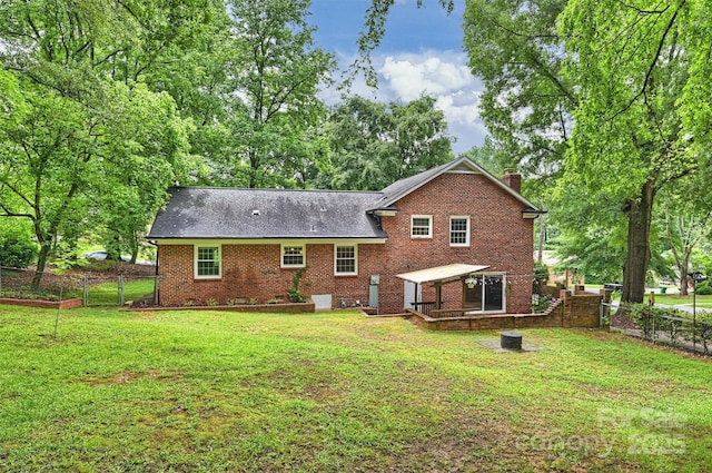 2301 Seth Thomas Rd, Charlotte, NC 28210 - back of property with a chimney, roof with shingles, and brick siding
