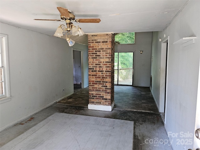 211 Putnam St, Shelby, NC 28152 - unfurnished room with ceiling fan and baseboards