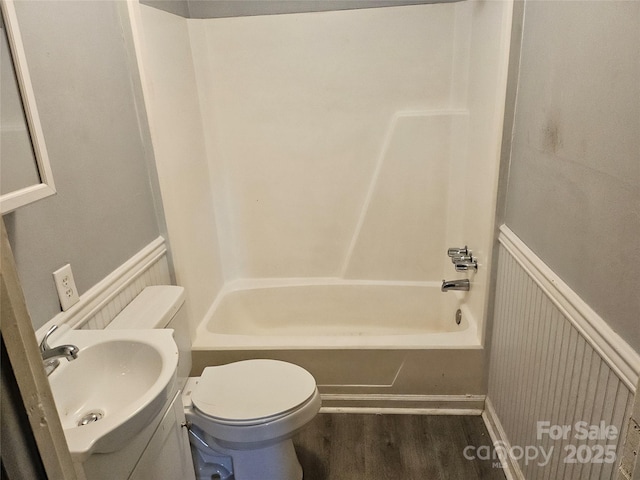 211 Putnam St, Shelby, NC 28152 - full bathroom featuring wood finished floors,  shower combination, and vanity
